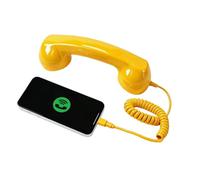 Générique Combiné Téléphonique Rétro, Combiné Téléphonique De Type C, Jaune | Le Téléphone Rétro Se Connecte Au Mobile, Haut-parleur Fixe Avec Microphone, Pour Les Appels, Les Discussions Vidéo