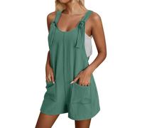 Générique Combishort Femme Ete Fluide, Combinaison Courte sans Manches pour Femme Jumpsuit Sleeveless Salopettes À Bretelles Combie Short Léger Spaghetti Pantalon avec Poche Combi Shorts Une Pièce