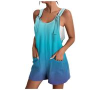 Générique Combishort Femme Ete Plage - Combinaison Courte sans Manches pour Femme Jumpsuit Dos Nu Combie Short À Bretelles Romper Léger Combi Shorts Playsuit De Plage avec Poche Bodycon