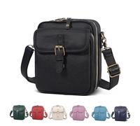 Générique Comebybuy Purse Vintage Mini Messenger Bag, Crossbody Leather Bag,Leather Small Purse Crossbody Shoulder Bags,for Women Men (Black)