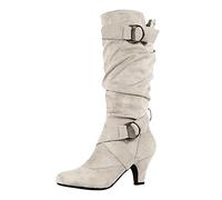 Générique Commerce extérieur pour femmes automne et hiver nouveau moyen sans lacet bottes mi hautes la Bottes Jardin (Beige, 42)