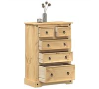Générique Commode Corona 80x43x114 cm Bois Massif de pin,Meubles,Armoires & Meubles de Rangement,Coffres de Rangement,Brun,30.5KG,4005671