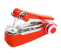 Générique Compact Handheld Sewing Machine - Manual Tool | 21cm Portable Stitcher with Easy, Metal Mechanism Device with Ergonomic Grip, Home Sewing Equipment for Fabric Repair, Travel Craft Use