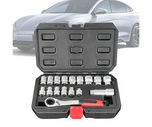 Générique Compact Ratchet Socket Set, Mechanics Tool Kit, Vehicle Maintenance And Electrical Panel Work, Heavy Duty Steel Precision, Automotive & Home Workshop Accessory, Ratchet Socket Set