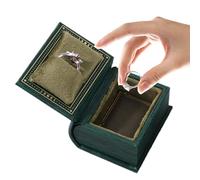 Générique Compact Ring Jewelry Box Decorative Case - Protective Storage Container | Soft Lined Interior with Secure Fit Function, Home Accessories Category Item for Engagement Proposal