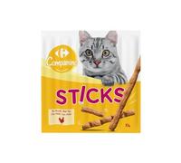 Générique COMPANINO - Friandises pour Chat Adulte Poulet Foie Carrefour | Savoureux et onctueux | pour régaler Votre Chat | Les 6 bâtonnets de 5g | Lot DE 4
