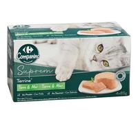 Générique COMPANINO - Pâtée pour Chat Adulte en Terrine Poulet Saumon Carrefour | Savoureux mélange onctueux | Repas Gourmand pour Chats | Les 4 barquettes de 85g | Lot DE 4