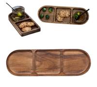 Générique Compartment Prevent Flavors Mixing Holder, Wood Serving Trays with Sections, Divided Platter for Home Kitchen Cooking Candy Bread Milk Burrito Potato Chips Nuts Vegetables