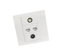 Générique Compatibilité téléviseurs multimédia RJ45 CAT6 / CAT5E connecteurs F murale non soudée téléviseurs frontale de Type F lecture de câble Coaxial