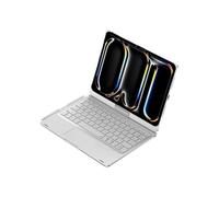 Générique Compatible avec iPad 11" A16 2025 Air 11" M2/M3 2024-2025 Pro 11" 2022, étui avec Clavier rétroéclairé Rotatif à 360°(Silver)