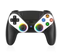 Générique Compatible avec la série PS5 et les contrôleurs de jeu sans fil PC avec double fonction Vibration et Turbo(RGB Black)