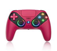 Générique Compatible avec la série PS5 et les contrôleurs de jeu sans fil PC avec double fonction Vibration et Turbo(RGB Red)