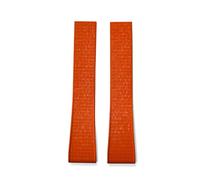 Générique Compatible avec le bracelet CTS en caoutchouc mosaïque, 20mm 22mm, fermoir papillon à dégagement rapide, extrémité plate fluor, sangles FKM universelles(Orange No Buckle,20mmx16mm)