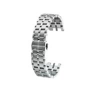 Générique Compatible avec le bracelet de montre en acier Versace Bracelet V-race Dual Series dédié aux bracelets de montre en métal en acier inoxydable massif double concave for hommes(Silver)