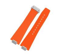 Générique Compatible avec le bracelet de montre Tissot PRX Super Player T137.407/410A à dégagement rapide, maillon d'extrémité en acier, silicone boucle pliante(Orange)