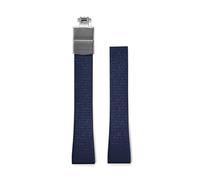 Générique Compatible avec le bracelet mosaïque CTS, 20mm 22mm, fermoir papillon à dégagement rapide, caoutchouc fluoré, extrémité plate, bracelets de montre universels(Blue Silver Buckle,20mmx16mm)