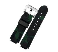 Générique Compatible avec le bracelet timex E-tide Compass T2N739 T2N720 T2N721 à bouche convexe, de 16 mm, montre en silicone étanche for hommes(Black green steel)