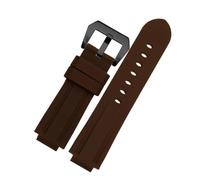 Générique Compatible avec le bracelet timex E-tide Compass T2N739 T2N720 T2N721 à bouche convexe, de 16 mm, montre en silicone étanche for hommes(Brown-black)