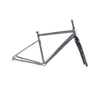 Générique Compatible avec Les vélos Gravel en Alliage d'aluminium, Cadres à axe traversant, fourches Avant Fibre de Carbone et Route 46 cm, 48, 50 52(Gray,52cm)