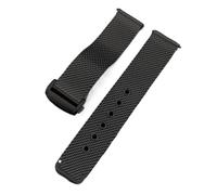 Générique Compatible avec Omega Seamaster007Bracelet de montre en maille Milan, fermoir papillon à double poussée, dégagement rapide automatique, acier inoxydable brossé(Black)