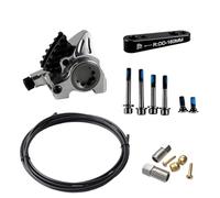 Générique Compatible avec Shimano, Compatible avec l'étrier à Montage Plat de la série SRAM XG, Frein hydraulique léger CNC avec Plaquettes Ice-Tech for BMX de Route(Silver Caliper Rear)