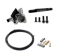 Générique Compatible avec Shimano, Compatible avec l'étrier à Montage Plat de la série SRAM XG, Frein hydraulique léger CNC avec Plaquettes Ice-Tech for BMX de Route(Silver Caliper Front)