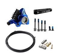 Générique Compatible avec Shimano, Compatible avec l'étrier à Montage Plat de la série SRAM XG, Frein hydraulique léger CNC avec Plaquettes Ice-Tech for BMX de Route(Blue Caliper Rear)