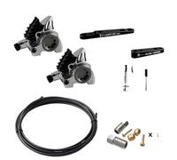 Générique Compatible avec Shimano, Compatible avec l'étrier à Montage Plat de la série SRAM XG, Frein hydraulique léger CNC avec Plaquettes Ice-Tech for BMX de Route(Silver Caliper F R)