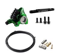 Générique Compatible avec Shimano, Compatible avec l'étrier à Montage Plat de la série SRAM XG, Frein hydraulique léger CNC avec Plaquettes Ice-Tech for BMX de Route(Green Caliper Front)