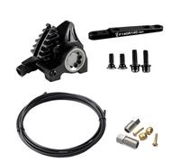 Générique Compatible avec Shimano, Compatible avec l'étrier à Montage Plat de la série SRAM XG, Frein hydraulique léger CNC avec Plaquettes Ice-Tech for BMX de Route(Black Caliper Front)