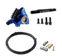 Générique Compatible avec Shimano, Compatible avec l'étrier à Montage Plat de la série SRAM XG, Frein hydraulique léger CNC avec Plaquettes Ice-Tech for BMX de Route(Blue Caliper Front)