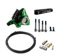 Générique Compatible avec Shimano, Compatible avec l'étrier à Montage Plat de la série SRAM XG, Frein hydraulique léger CNC avec Plaquettes Ice-Tech for BMX de Route(Green Caliper Rear)