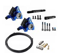 Générique Compatible avec Shimano, Compatible avec l'étrier à Montage Plat de la série SRAM XG, Frein hydraulique léger CNC avec Plaquettes Ice-Tech for BMX de Route(Blue Caliper F R)