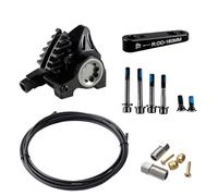 Générique Compatible avec Shimano, Compatible avec l'étrier à Montage Plat de la série SRAM XG, Frein hydraulique léger CNC avec Plaquettes Ice-Tech for BMX de Route(Black Caliper Rear)