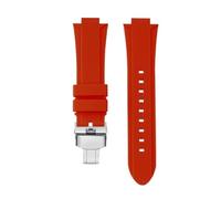 Générique Compatible avec TIMEX T2N721 T2N720 T2N739 bracelet de montre en silicone étanche boucle acier inoxydable souple for hommes outils gratuits broches à vis(Red silver Folding)