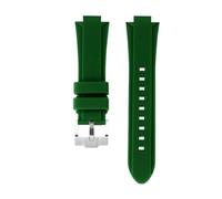 Générique Compatible avec TIMEX T2N721 T2N720 T2N739 bracelet de montre en silicone étanche boucle acier inoxydable souple for hommes outils gratuits broches à vis(Green silver pin)