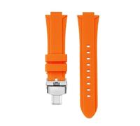 Générique Compatible avec TIMEX T2N721 T2N720 T2N739 bracelet de montre en silicone étanche boucle acier inoxydable souple for hommes outils gratuits broches à vis(Orange silverFolding)