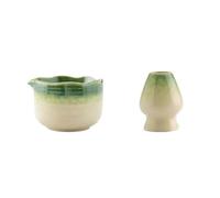 Générique Compatible for 2/4/5 pièces vert Matcha, bol à bec en céramique, outil de petit-déjeuner et préparation, étiquette(2pcs)
