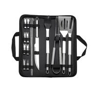 Générique Compatible for 20 pièces Ensemble d'outils de Gril en Acier Inoxydable Kit d'accessoires Cuisson ustensiles avec Sac Toile JT49(18 Pieces)