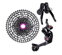 Générique Compatible for Le Groupe de vélo Gravier 1x11 Vitesses, dérailleur d'embrayage adapté à la Cassette 46T 50T 11s, Frein Changement Vitesse léger, Ensemble Route(SLR 52T Black,None Chain)