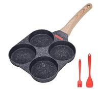 Générique Compatible for poêle à omelette, avec couvercle, cuisson de Steak, pain, petit déjeuner, crêpes aux œufs antiadhésives universelles Induction(Black NO lid)