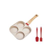 Générique Compatible for poêle à omelette, avec couvercle, cuisson de Steak, pain, petit déjeuner, crêpes aux œufs antiadhésives universelles Induction(Beige NO lid)