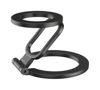 Générique Compatible for Support de téléphone Double Face Pliable, Rotatif à 360 °, Aimant Puissant et poignée Doigt(Black)