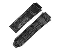 Générique Compatible With Big Bang Series Leather Watch Strap Wrist Bracelet Accessories 26mm-19mm Men Women Watchband(Black)