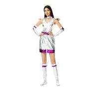 Générique complet d'astronaute extraterrestre pour cosplay tenue cour inspirée parfaite soirée science-fiction Halloween performance scénique ou (Silver, M)