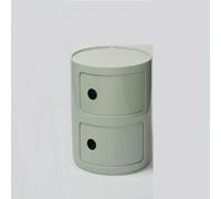 Générique Componibili 2/3/4 Portes Table D'appoint avec Porte Coulissante Meuble Conteneur Léger Et Pratique Table De Chevet Plastique Ronde Étagères avec Tiroirs Armoire Rangement(Mint Green,2 Tier)