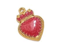 Générique Composant de bijoux créatifs, pendentif couronnes en forme de cœur, breloque artisanale en acier inoxydable pour accessoires personnalisés, pendentif en forme de cœur