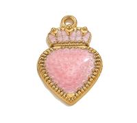 Générique Composant de bijoux créatifs, pendentif couronnes en forme de cœur, breloque artisanale en acier inoxydable pour accessoires personnalisés, pendentif en forme de cœur
