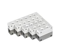 Générique Compresseur d'air à raccord pneumatique, séparateur de bloc de collecteur en aluminium massif, 1/8 "1/4" 1/2 "BSP femelle 2 3 4 5 6 voies 4-8 Ports(1l8 BSP-4 Way 6 Port)