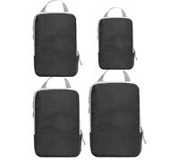 Générique Compression Packing Cubes for Travel, 4 Piece Luggage Organizers, Reusable Vacuum Carry Bags, Design, Lightweight, for Suitcase, Flights, Camping Black, Light Blue, Apricot, Gray